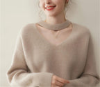 100% Cashmere V-Neck Pullover