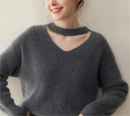100% Cashmere V-Neck Pullover