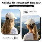 Wide Brim Sun Hat with Ponytail Opening
