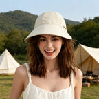 Wide Brim Sun Hat with Ponytail Opening