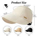Wide Brim Sun Hat with Ponytail Opening