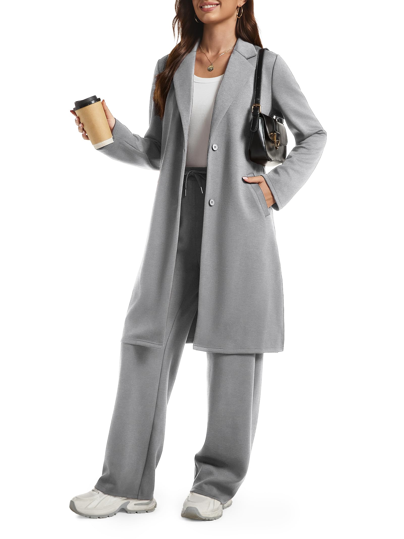 Cardigan & Wide Leg Pants Set