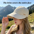 Wide Brim Sun Hat with Ponytail Opening