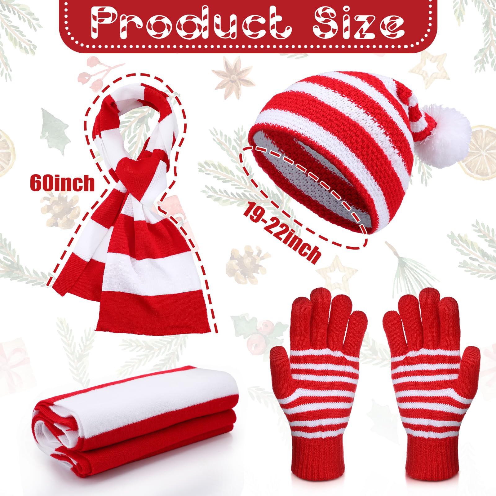 Christmas Hat, Scarf & Gloves Set