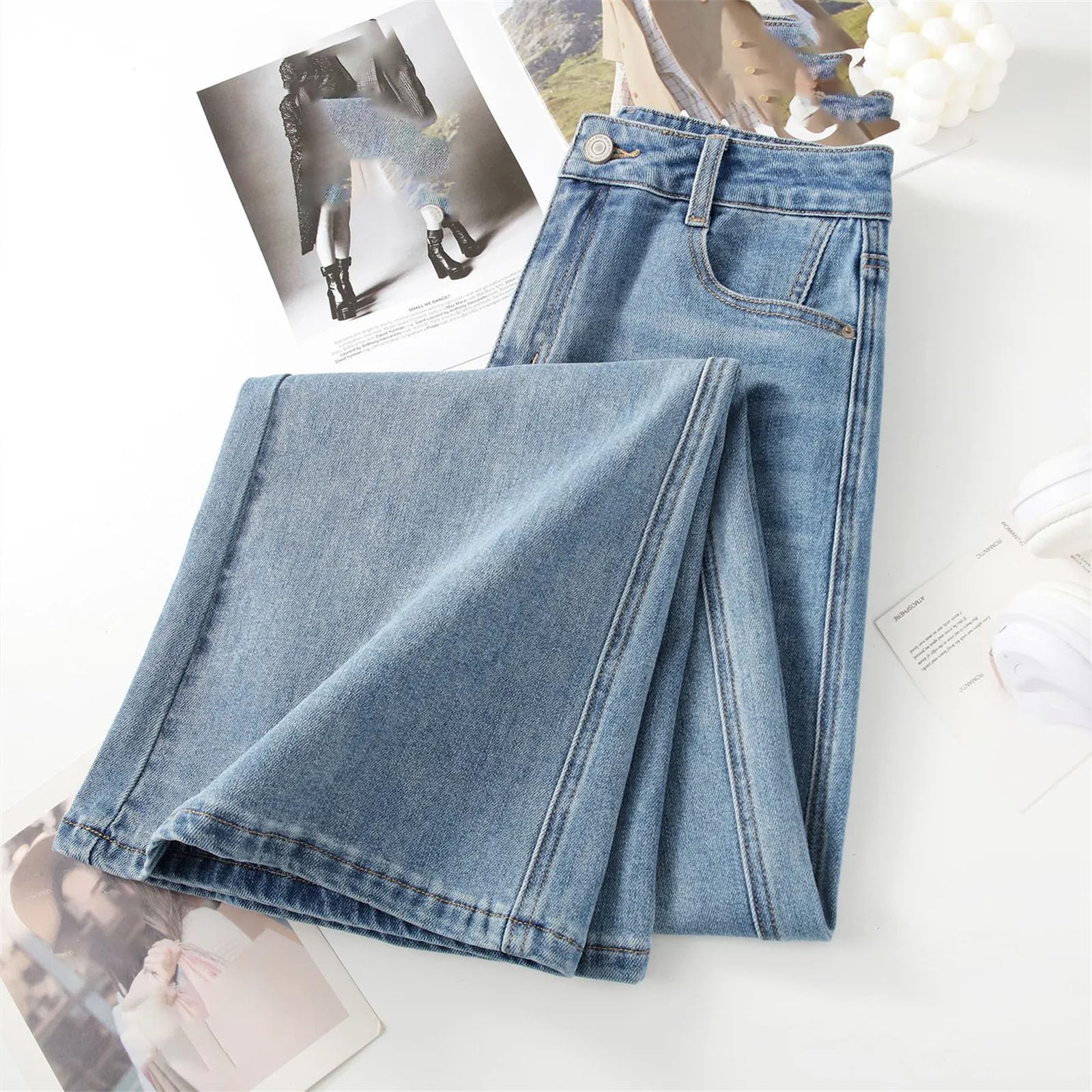 Wide Leg Straight Jeans