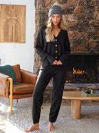 Cardigan & Knit Pants Set