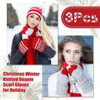 Christmas Hat, Scarf & Gloves Set