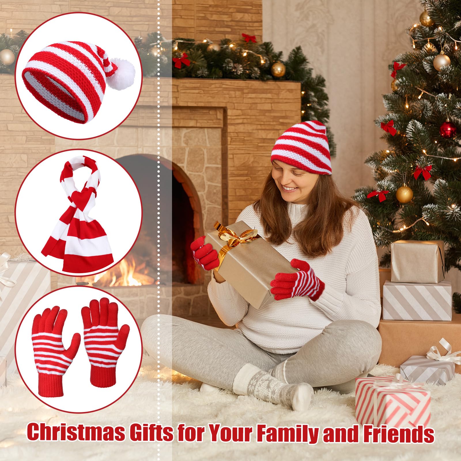 Christmas Hat, Scarf & Gloves Set