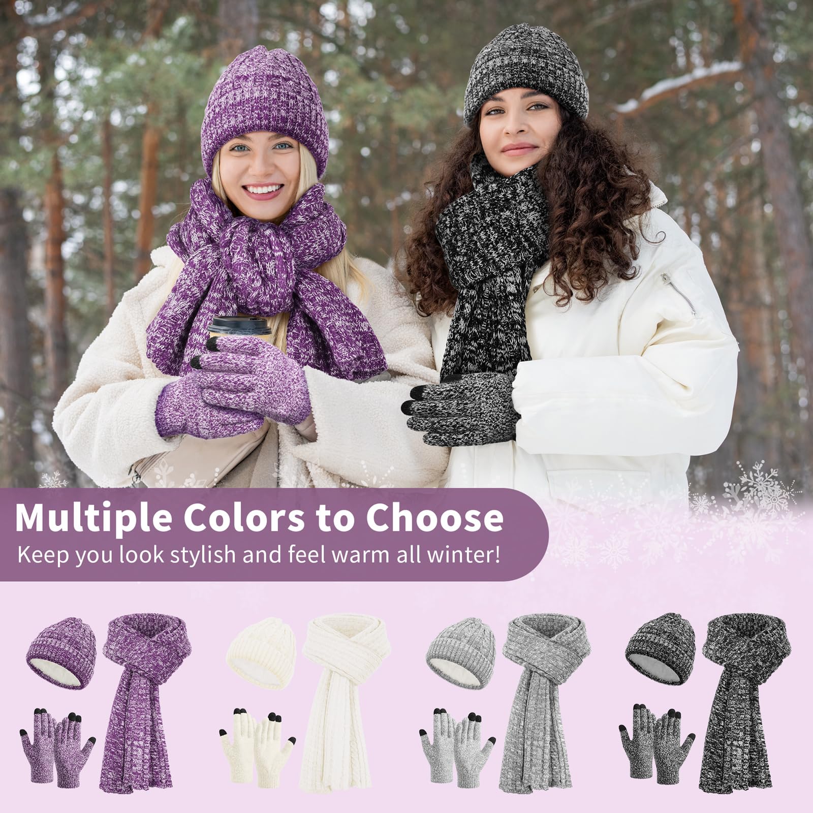 Winter Beanie, Scarf & Gloves Set