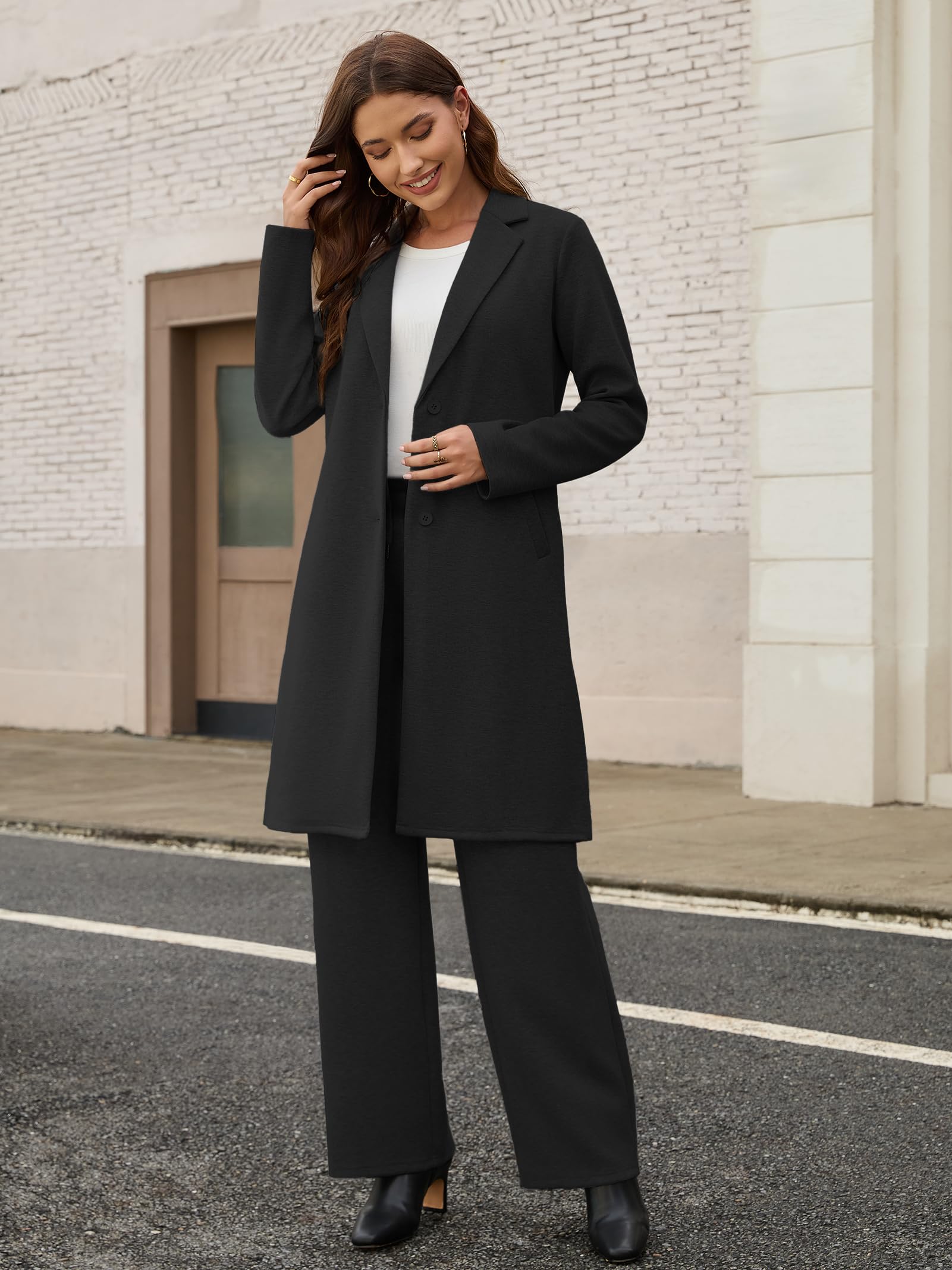 Cardigan & Wide Leg Pants Set