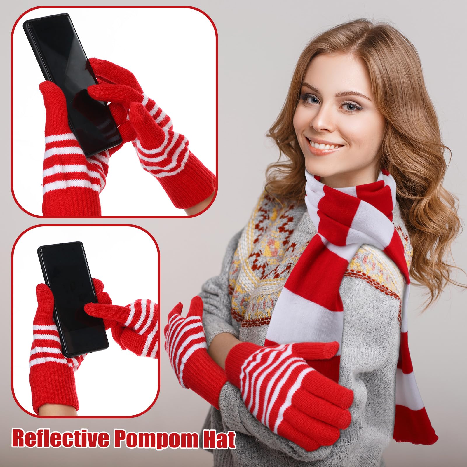 Christmas Hat, Scarf & Gloves Set