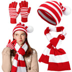 Christmas Hat, Scarf & Gloves Set