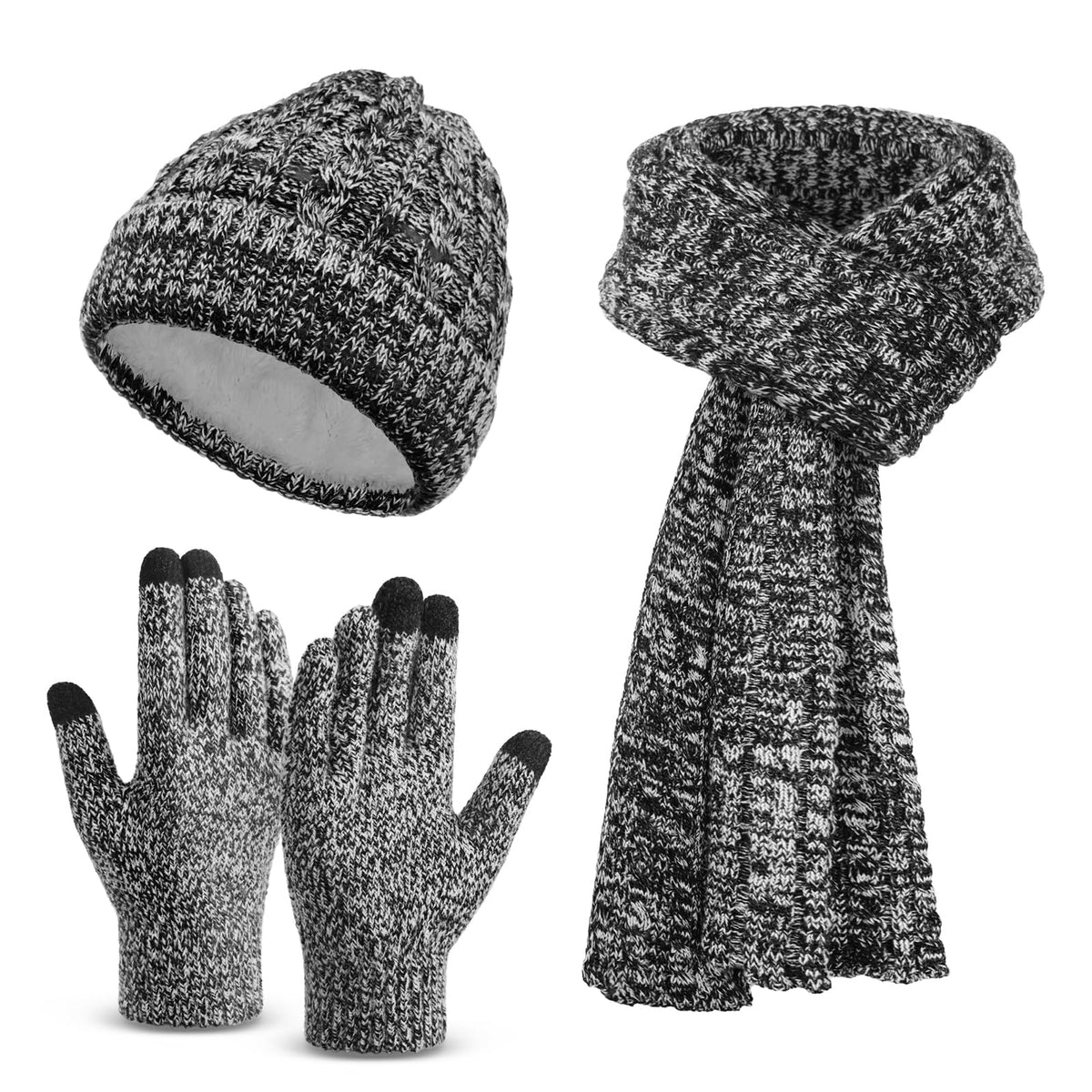 Winter Beanie, Scarf & Gloves Set