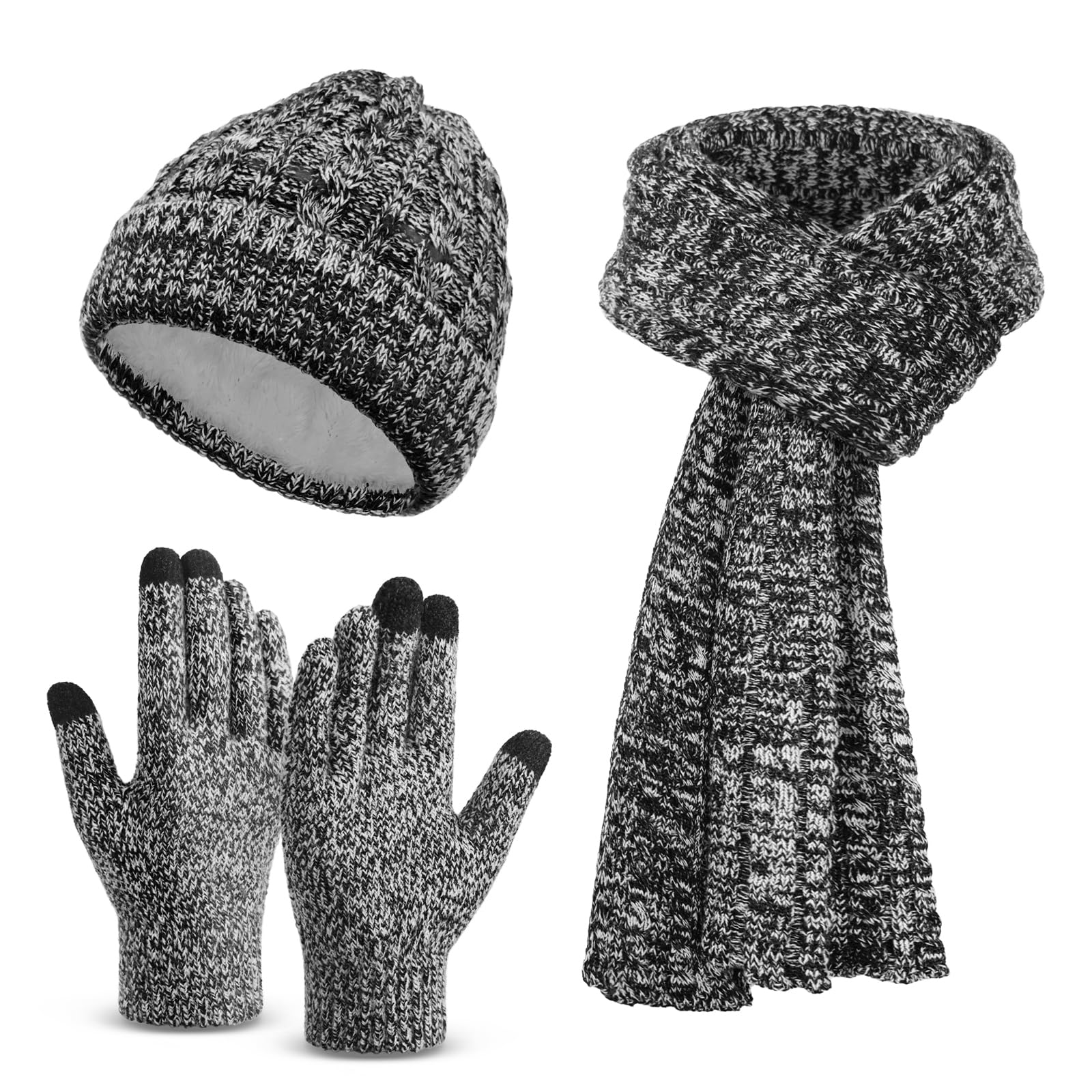 Winter Beanie, Scarf & Gloves Set